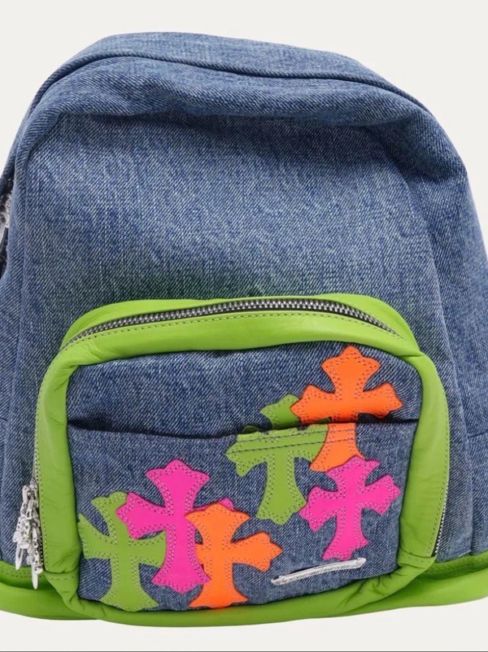 Denim Chrome Hearts cross Patch Seventh Grade Mini Backpack